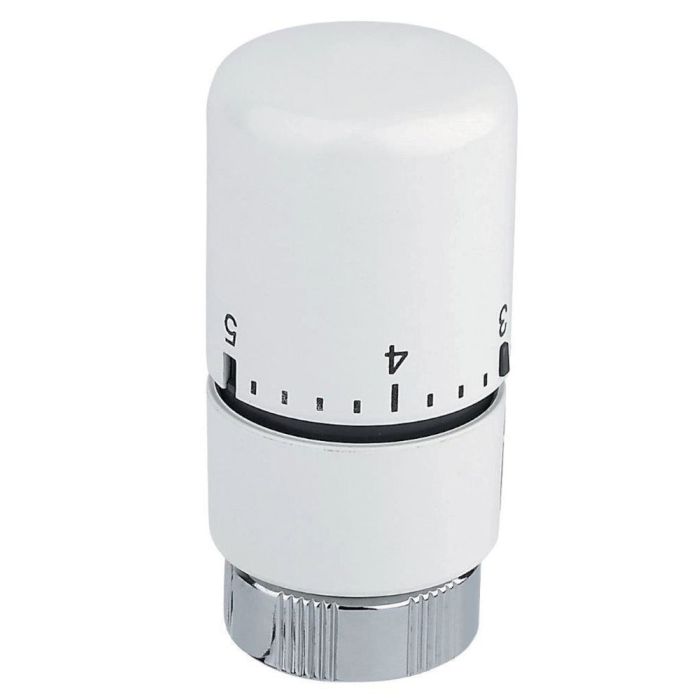 Tête thermostatique pour sèche-serviettes blanche